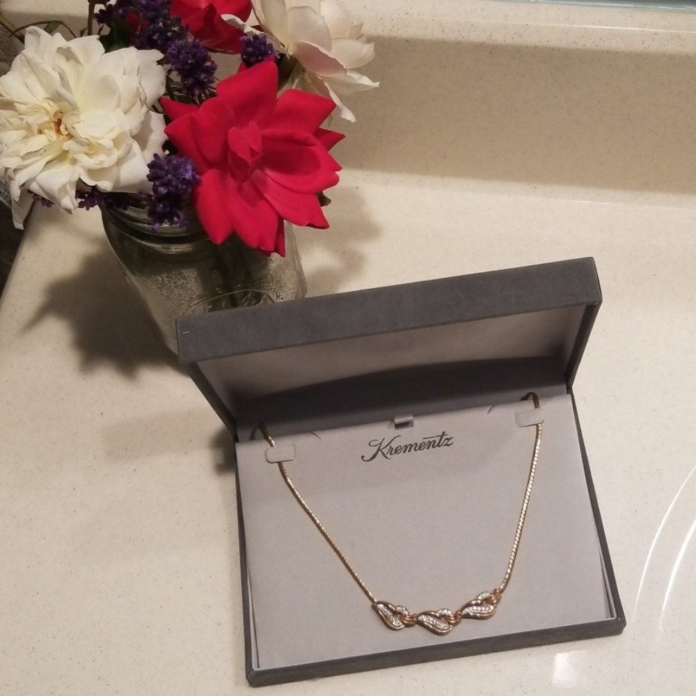 Krementz NIB Gold Diamond Necklace - Picture 2 of 4
